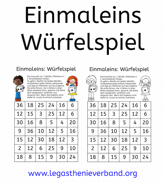 Einmaleins-Würfelspiel [Bloghop]