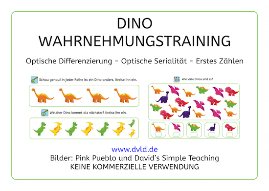 Dino, Legasthenie, Legasthenietraining, Dyskalkulie, Dyskalkulietraining, optisches Gedächtnis, Wahrnehmung, AFS-Methode