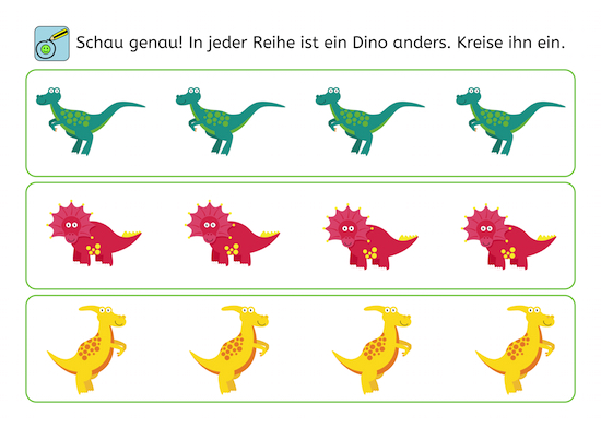 Dino, Legasthenie, Legasthenietraining, Dyskalkulie, Dyskalkulietraining, optisches Gedächtnis, Wahrnehmung, AFS-Methode