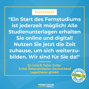 Siegel: "Sicher studieren von zu Hause aus"