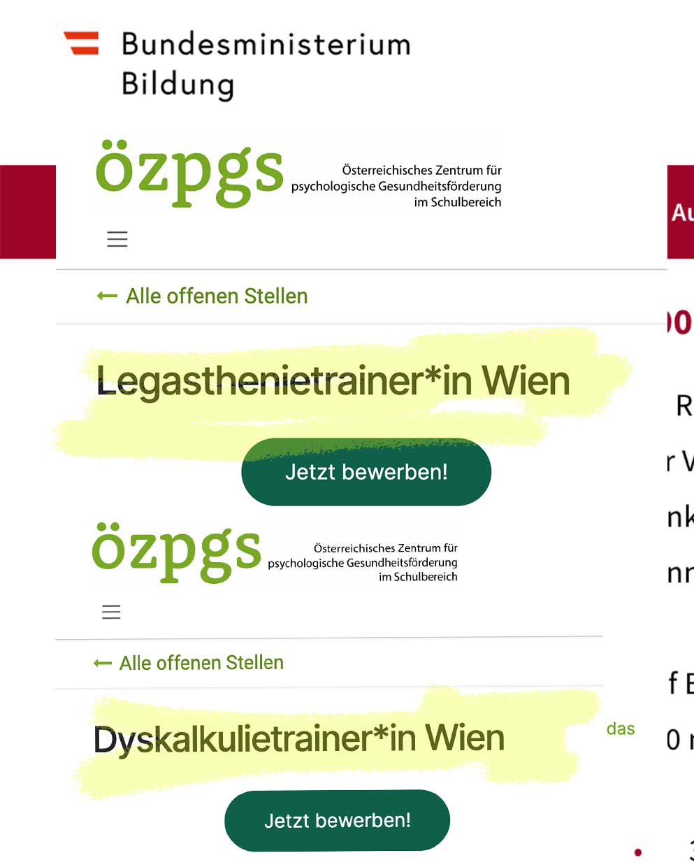 Bildungsministerium Legasthenietrainer